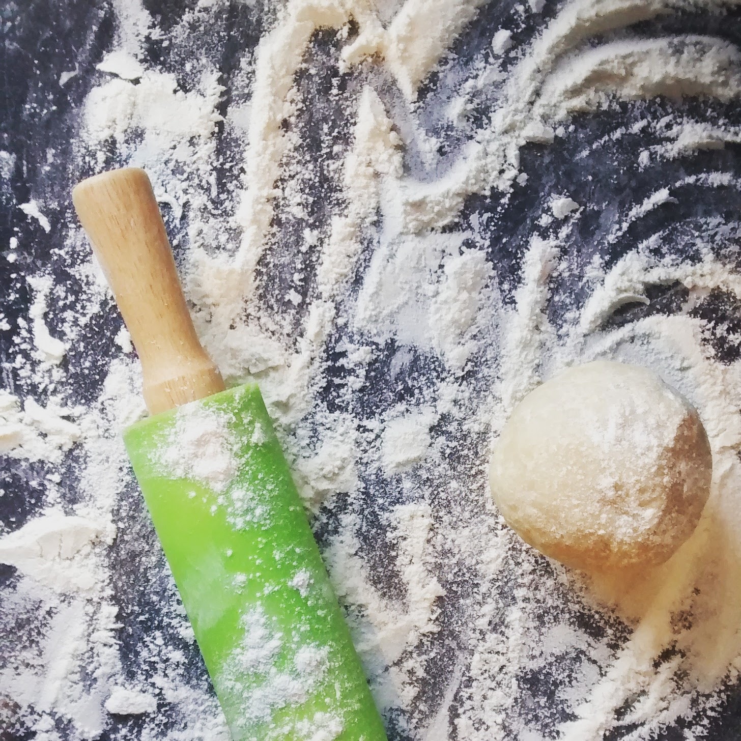 Photo of dough roller and dough