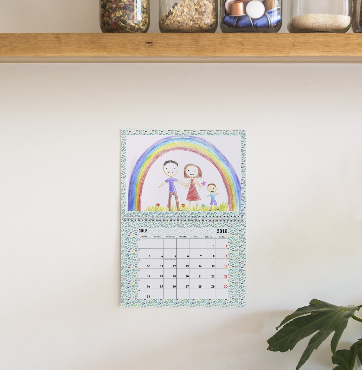kids artwork calendar ideas