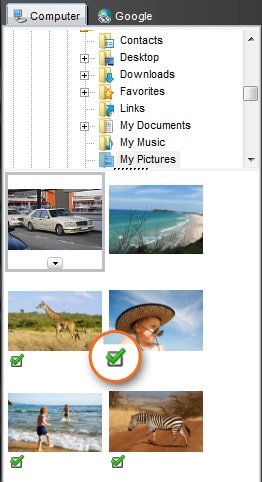 Selectie_fotonavigatie Tab selectie weg