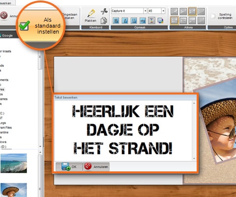 Standaard_instellen Tekst als standaard instellen