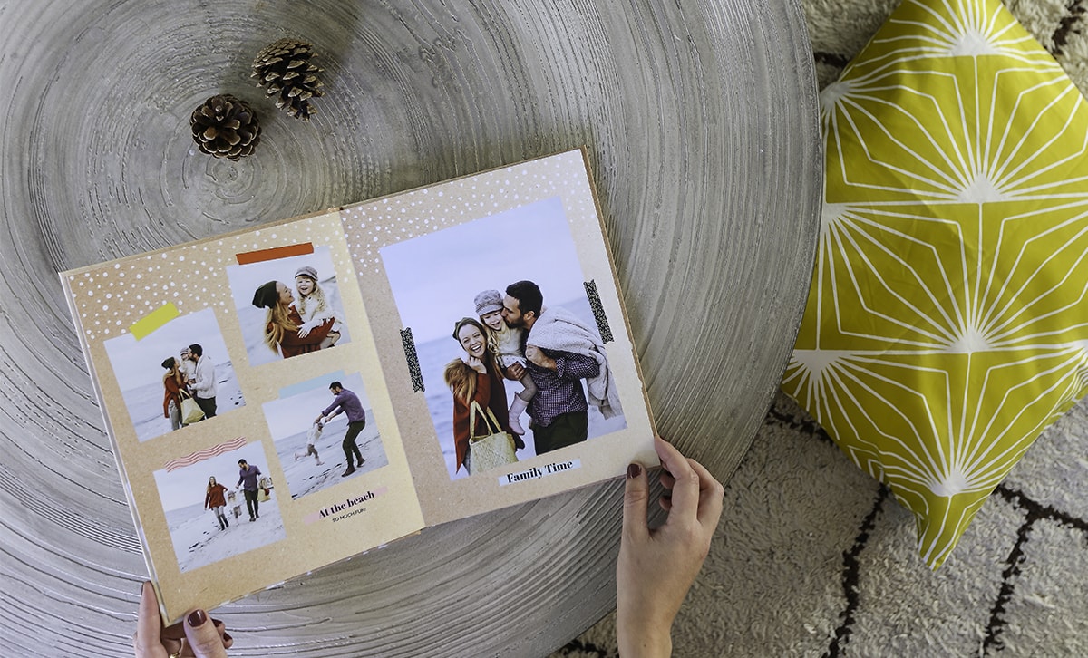 Personalisierte jährliche Fotobücher mit Familienfotos