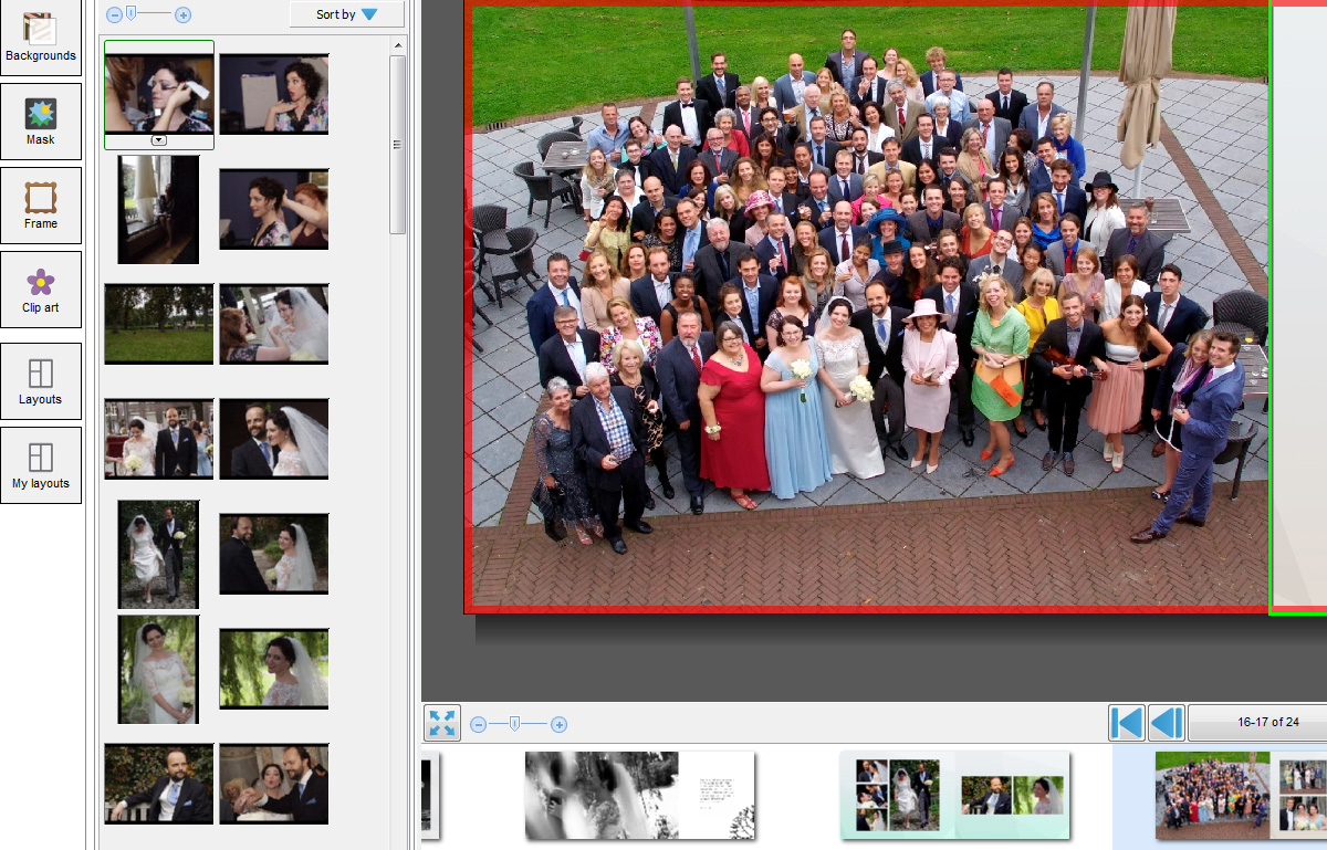 Bruiloft fotoboek ideeën groepsfoto