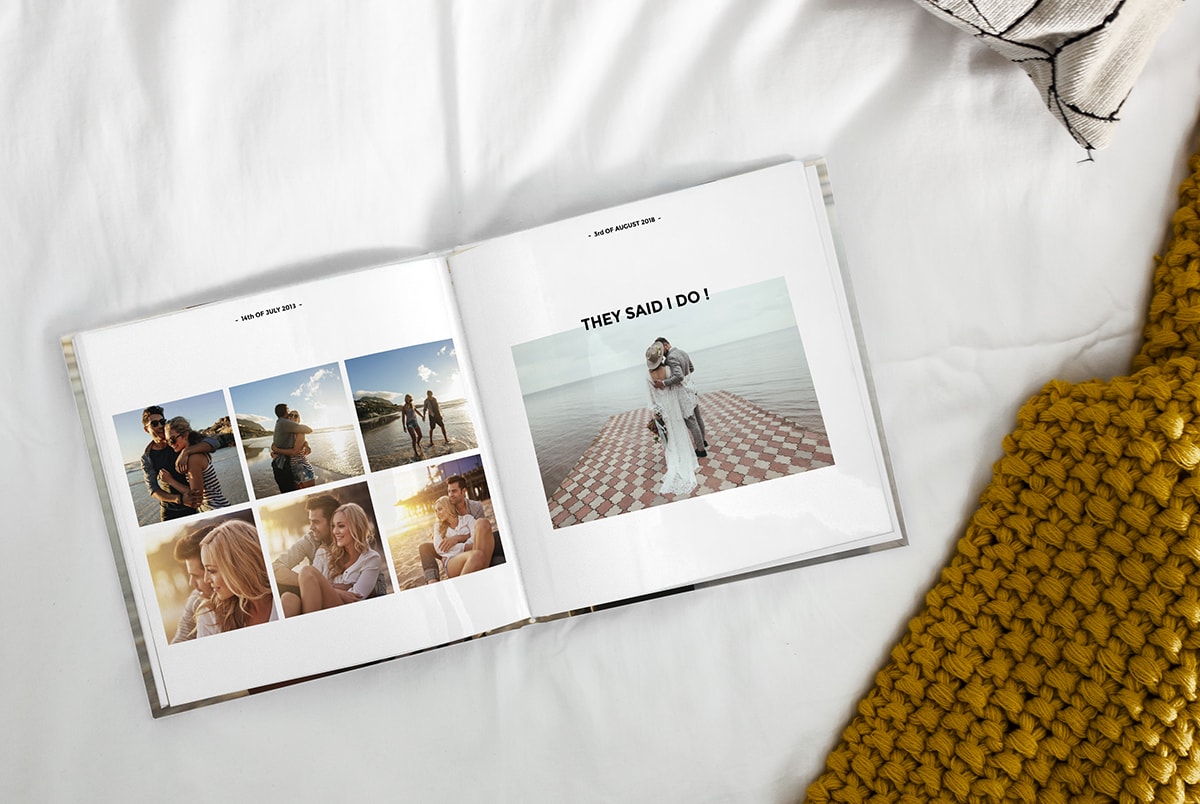 Fotoboek met familiefoto's in chronologische volgorde