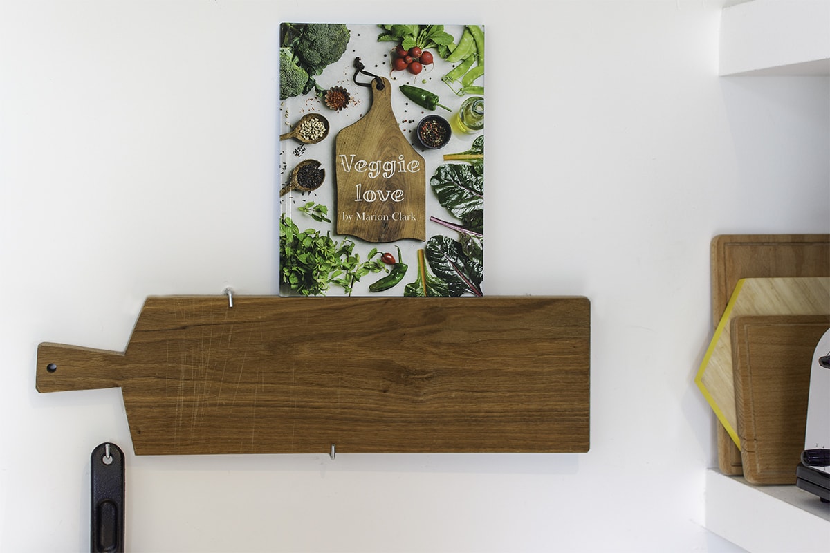 Fotoboek ontworpen als een kookboek met foto's van recepten