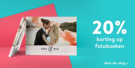 20% korting op fotoboeken
