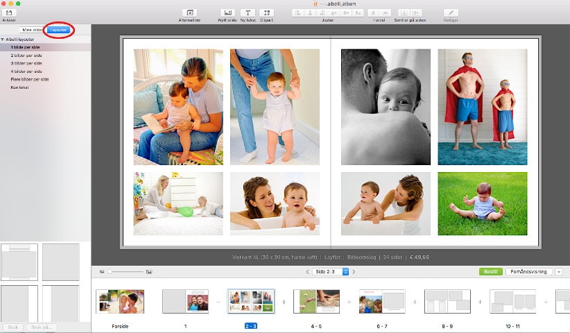 Fotobokprogram for Mac - versjon 3.5