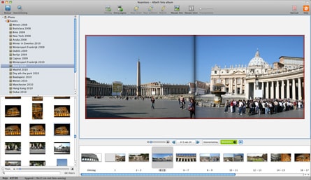 Ecran d'un ordi Mac avec une photo de la Place Saint Pierre à Rome et autre